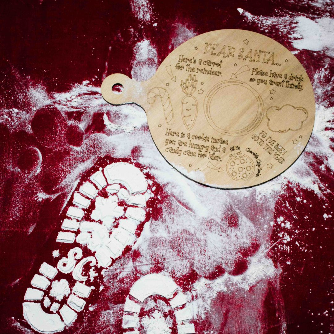 Tagliere Natalizio Babbo Natale TONDO