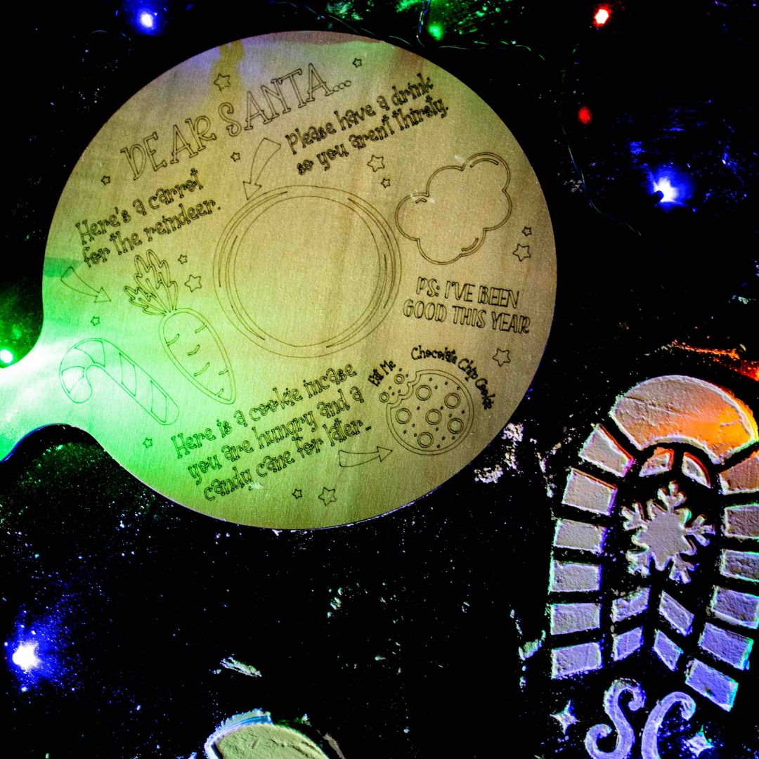 Tagliere Natalizio Babbo Natale TONDO