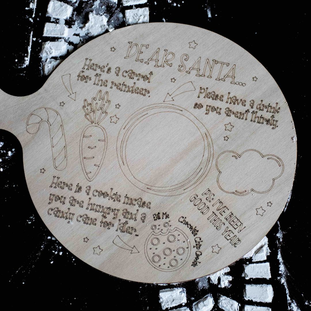 Tagliere Natalizio Babbo Natale TONDO